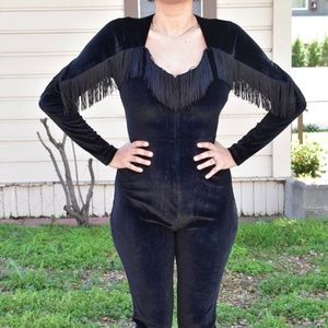 Fashion Brand Company Black Fringe Jumpsuit